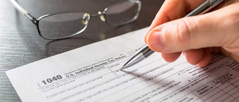Tax form 1040 for individual tax return