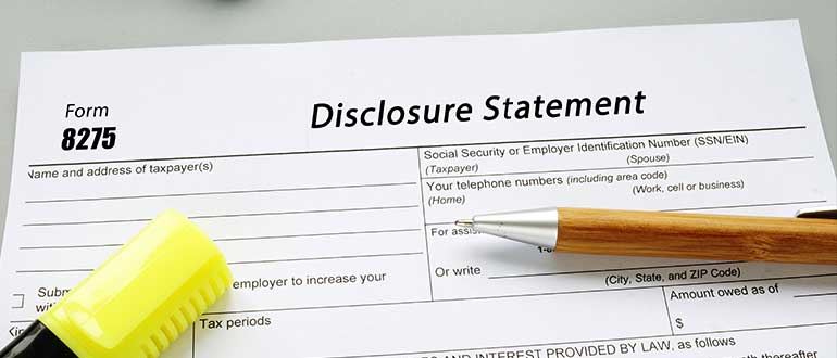 Form 8275 Disclosure Statement phrase